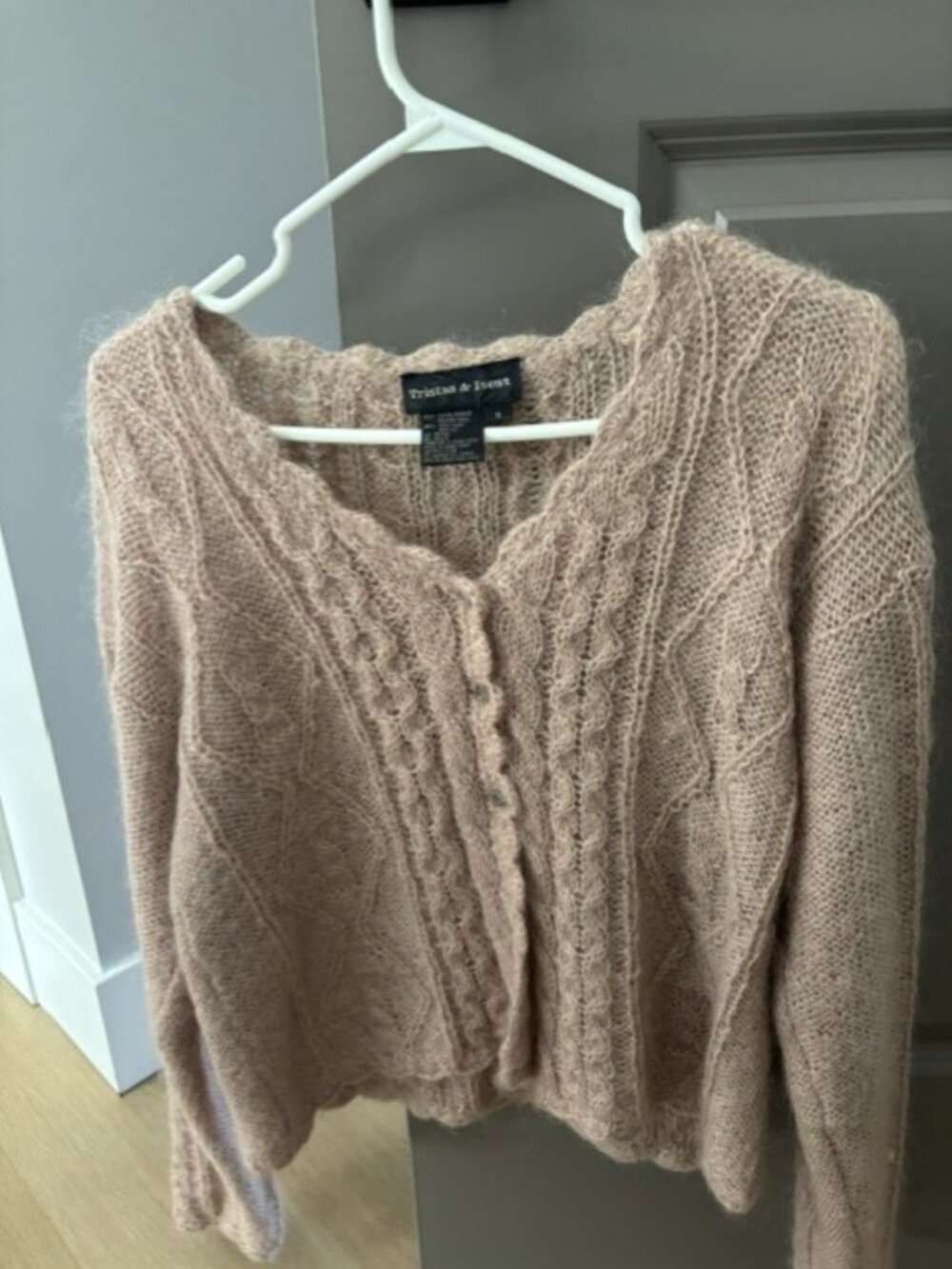 Vintage Tristan & Iseut Mohair Cable Knit Sweater Size S